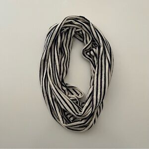Handmade striped infinity scarf Cream